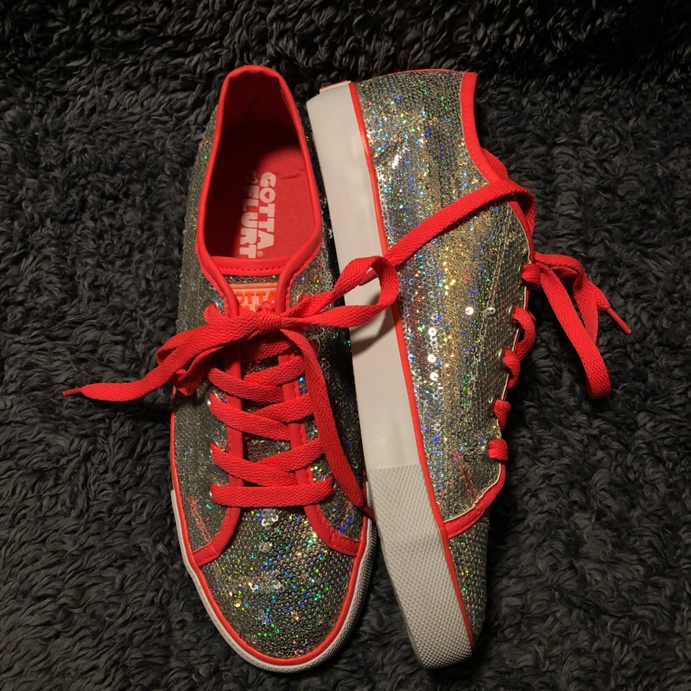 SOLD.    Sequin brand new lace up sneakers